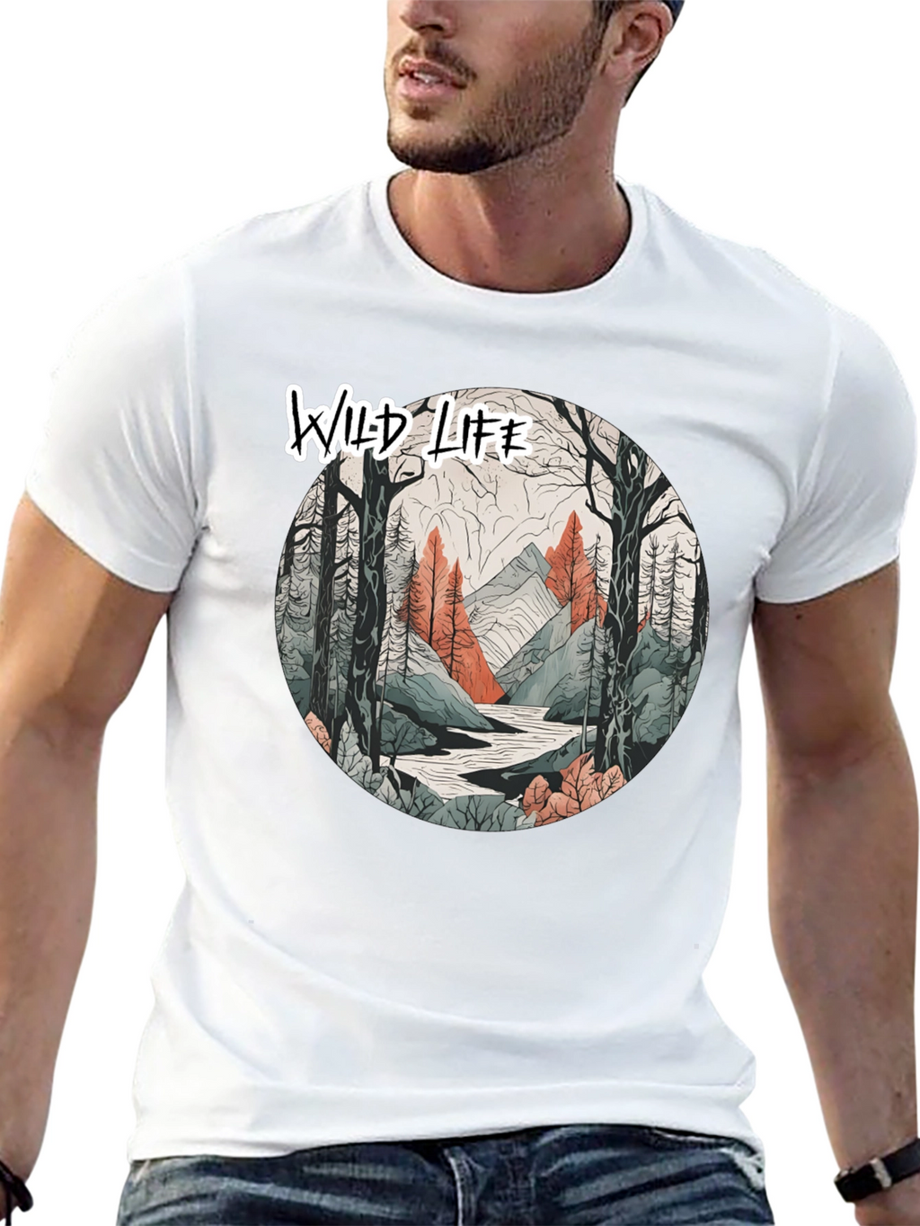 Wild Life Graphic Black T-Shirt