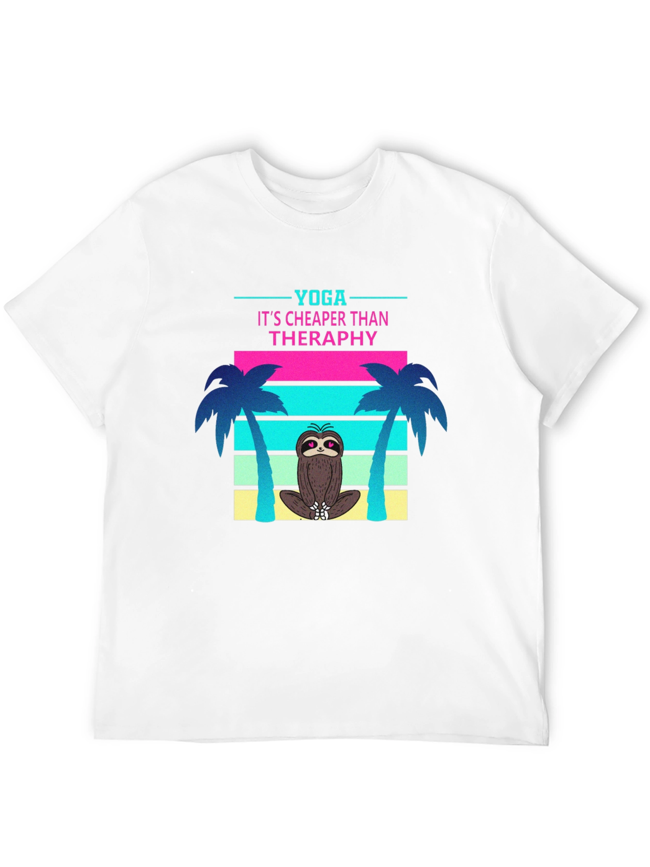 Yoga Sloth T-Shirt: Cheaper Than Therapy Tee