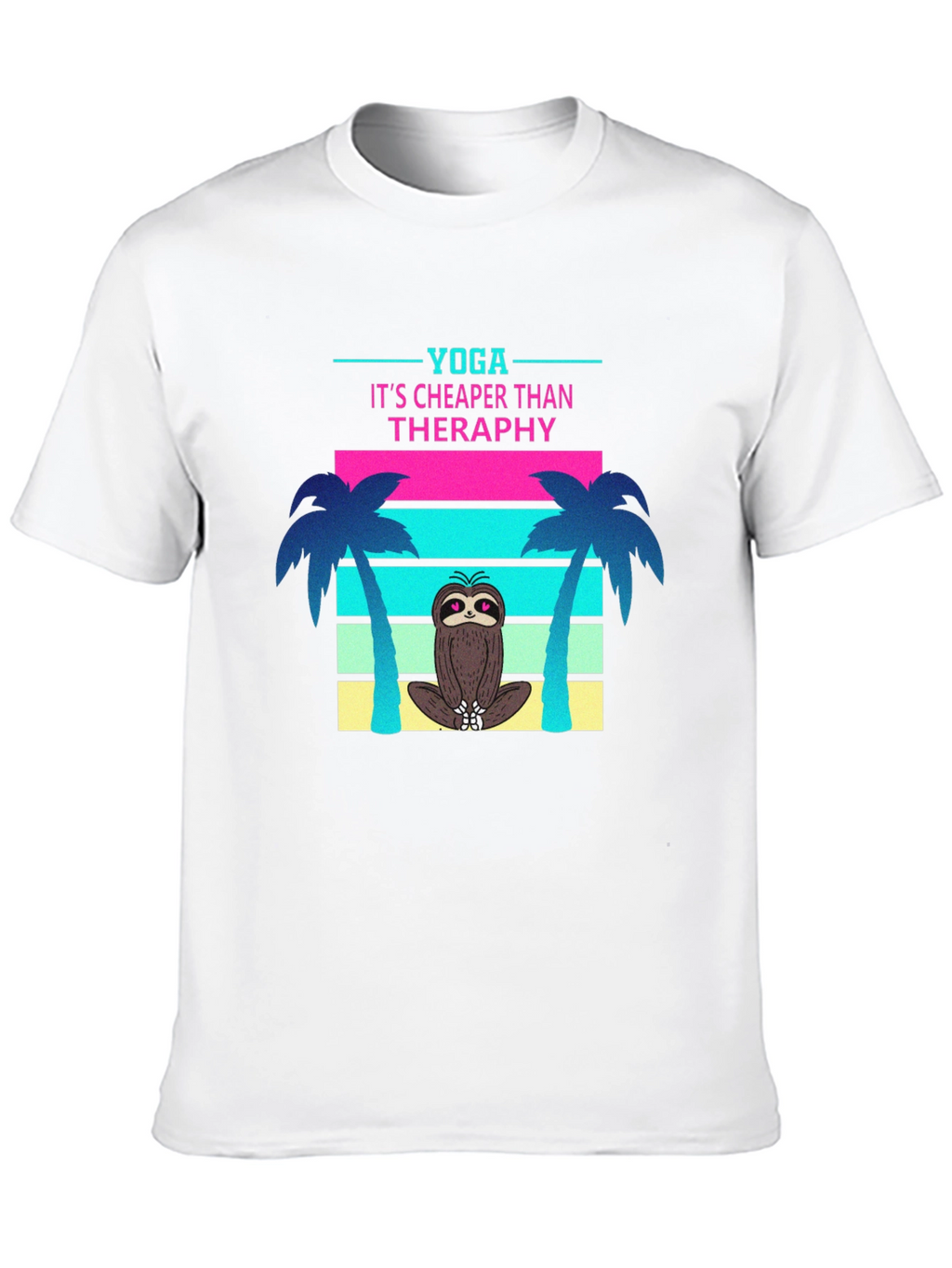 Yoga Sloth T-Shirt: Cheaper Than Therapy Tee