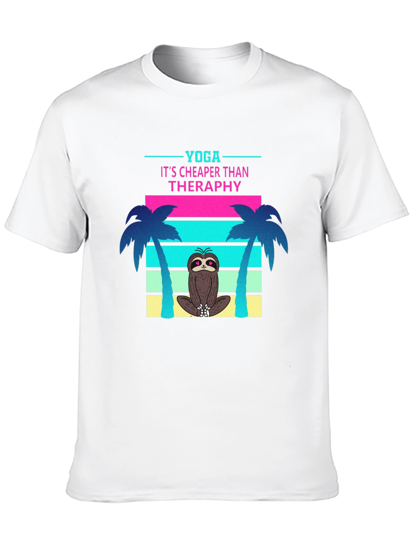 Yoga Sloth T-Shirt: Cheaper Than Therapy Tee
