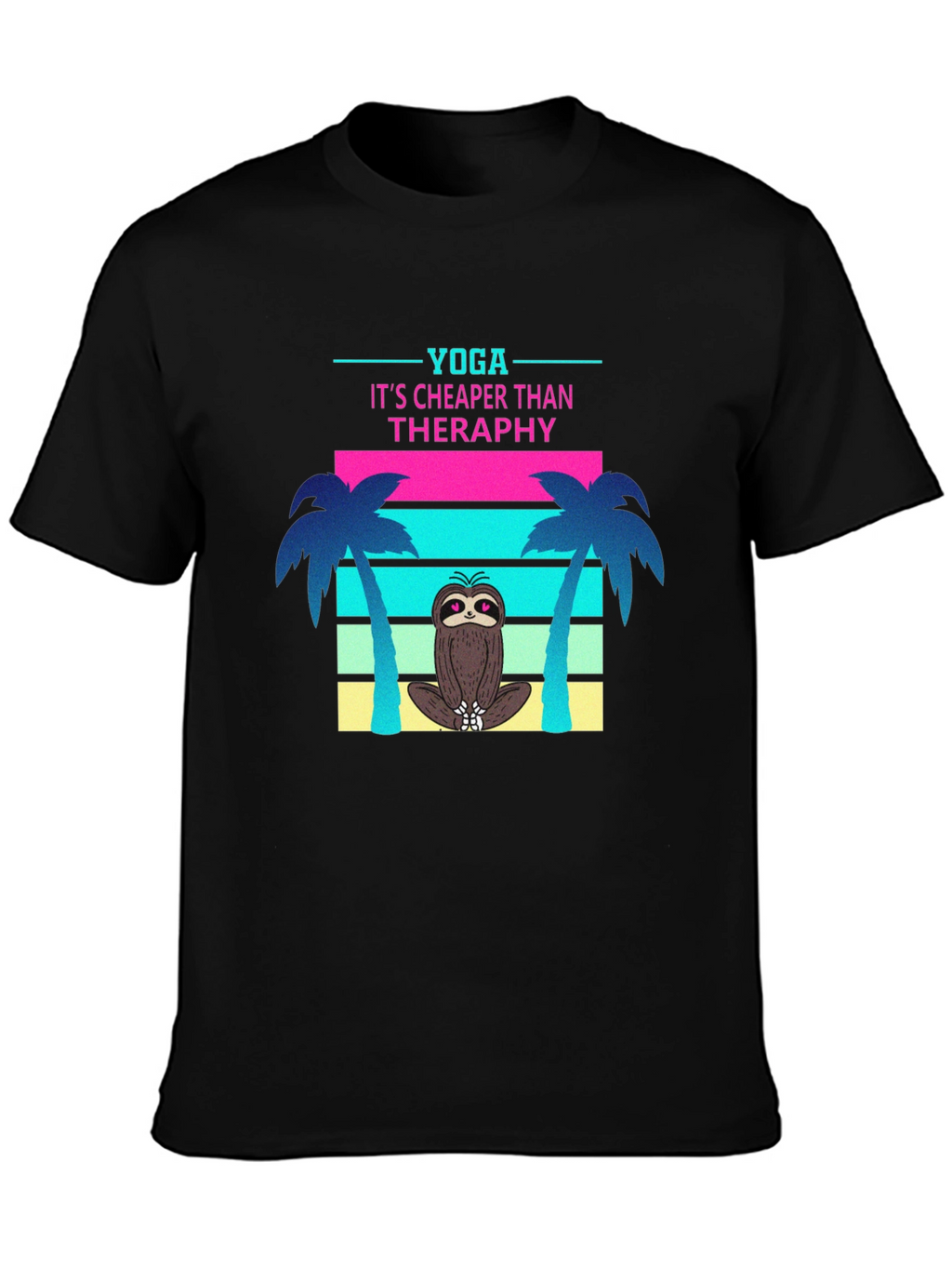 Yoga Sloth T-Shirt: Cheaper Than Therapy Tee