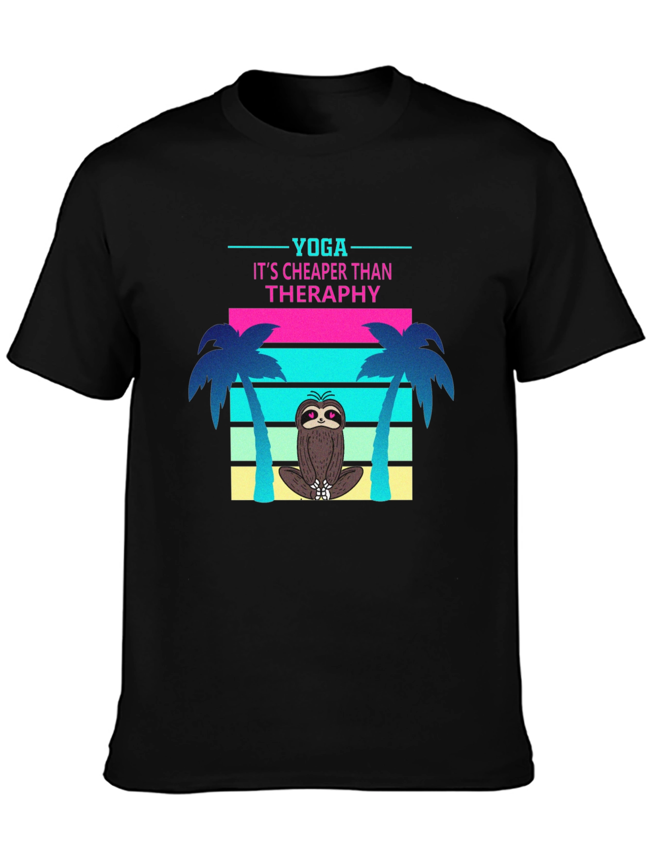 Yoga Sloth T-Shirt: Cheaper Than Therapy Tee