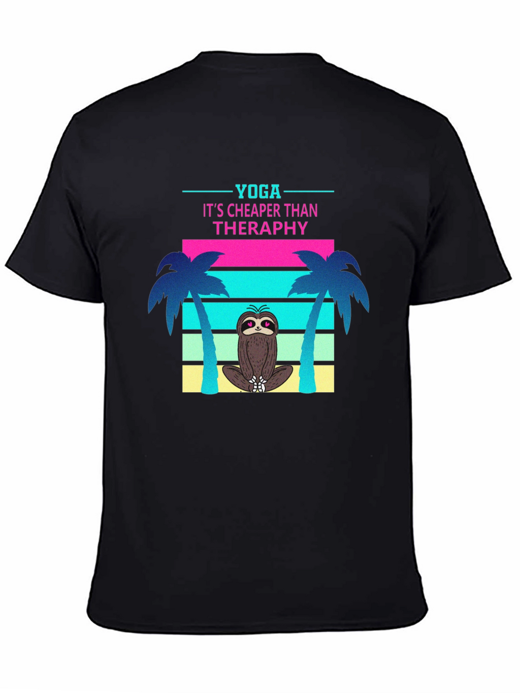 Yoga Sloth T-Shirt: Cheaper Than Therapy Tee