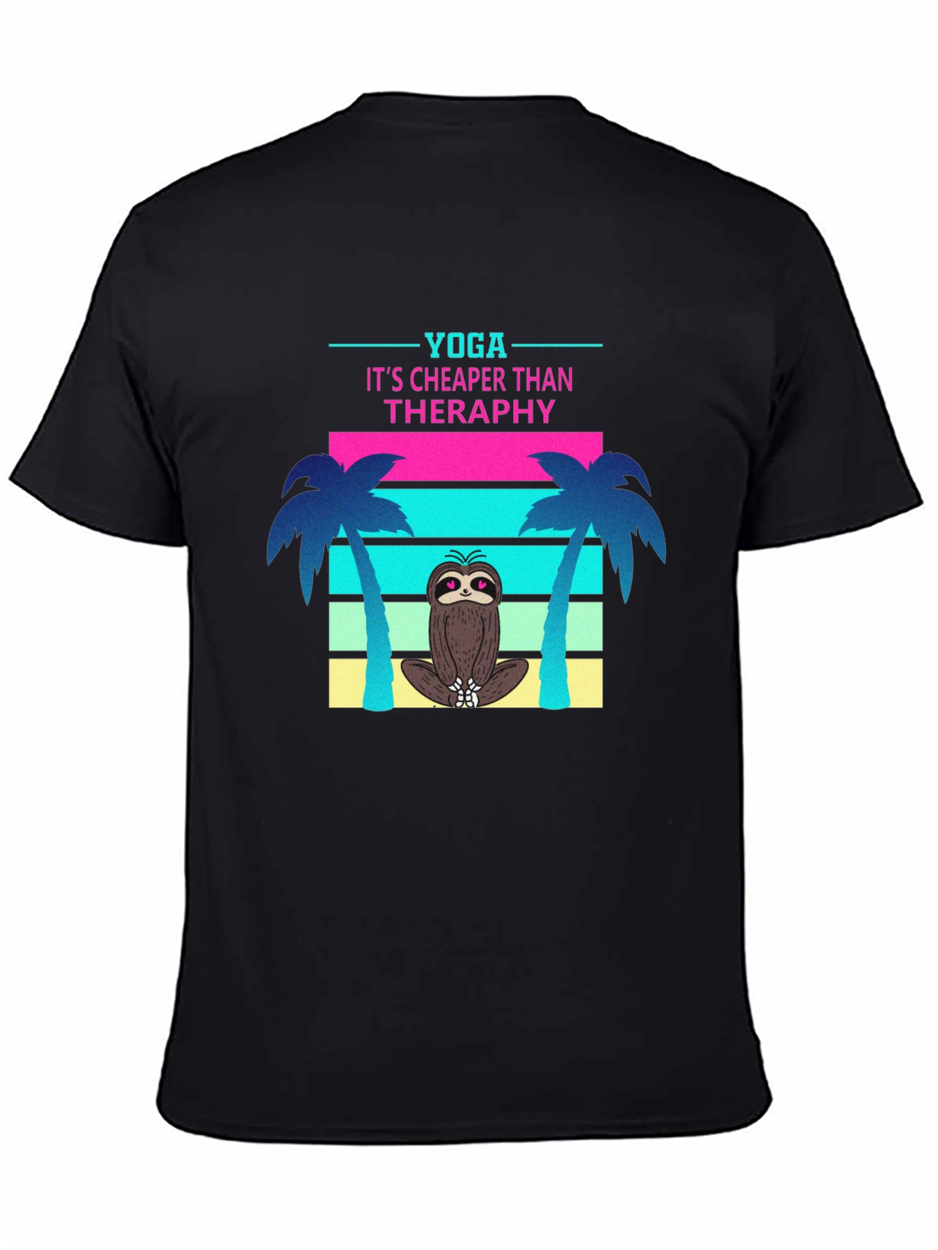 Yoga Sloth T-Shirt: Cheaper Than Therapy Tee