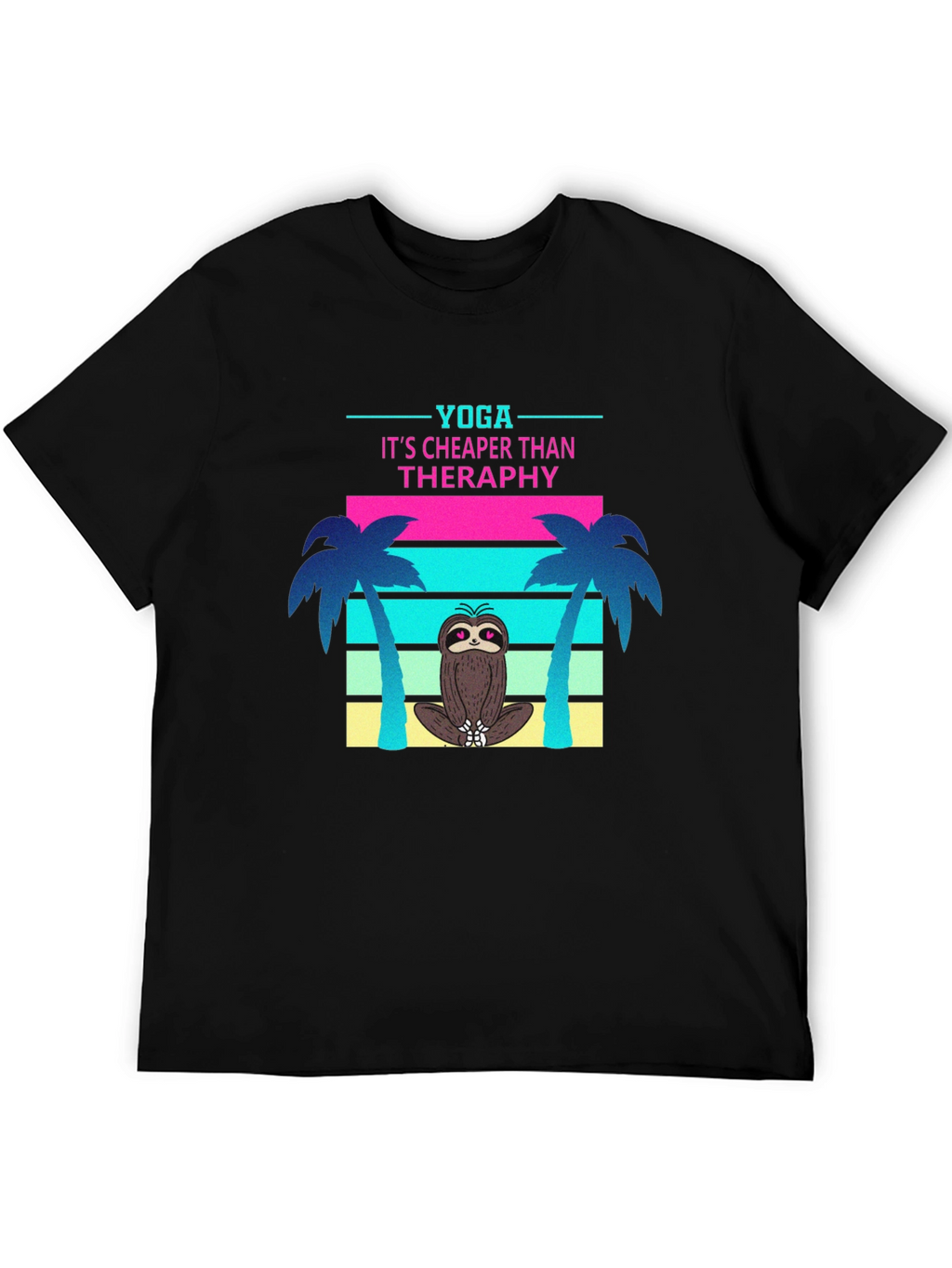 Yoga Sloth T-Shirt: Cheaper Than Therapy Tee