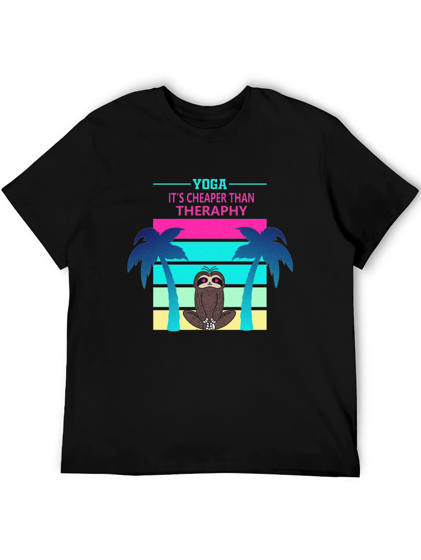 Yoga Sloth T-Shirt: Cheaper Than Therapy Tee