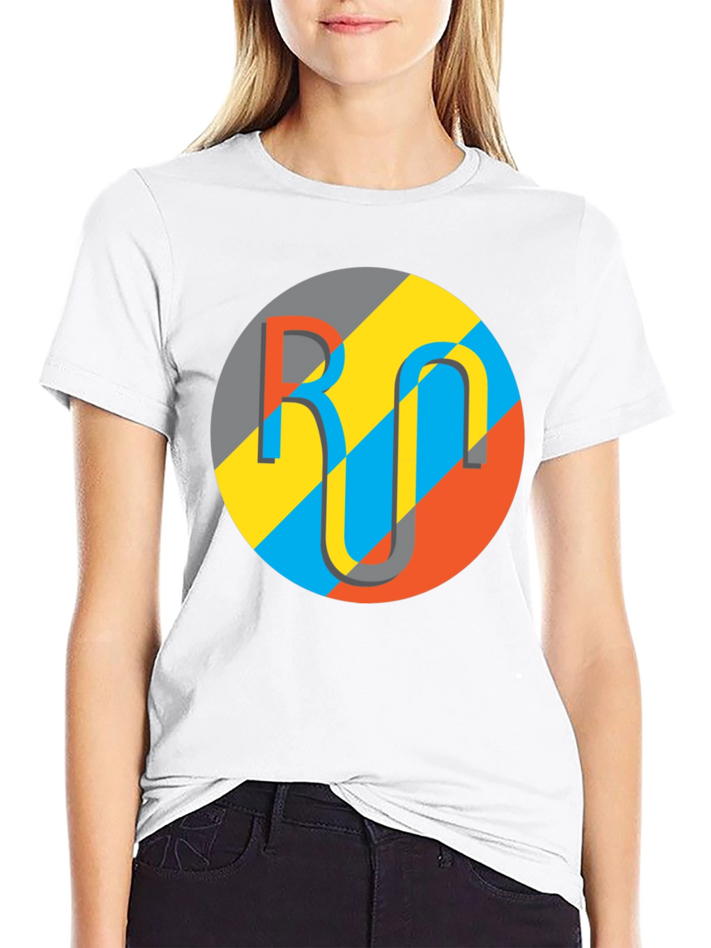 Geometric Logo Graphic Tee - Casual Black T-Shirt