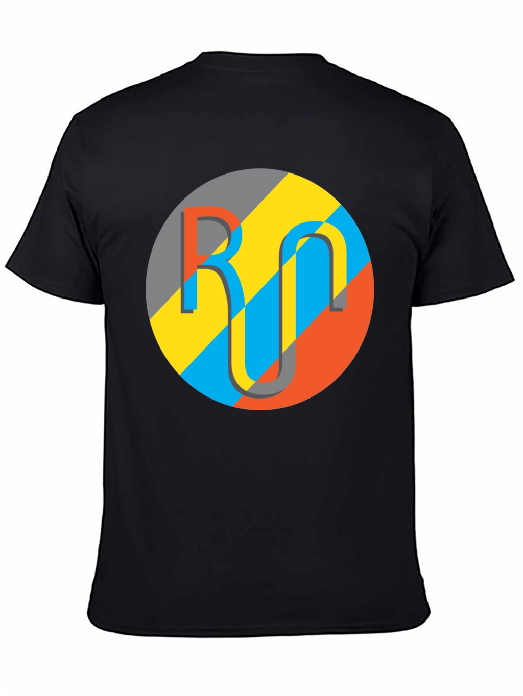 Geometric Logo Graphic Tee - Casual Black T-Shirt