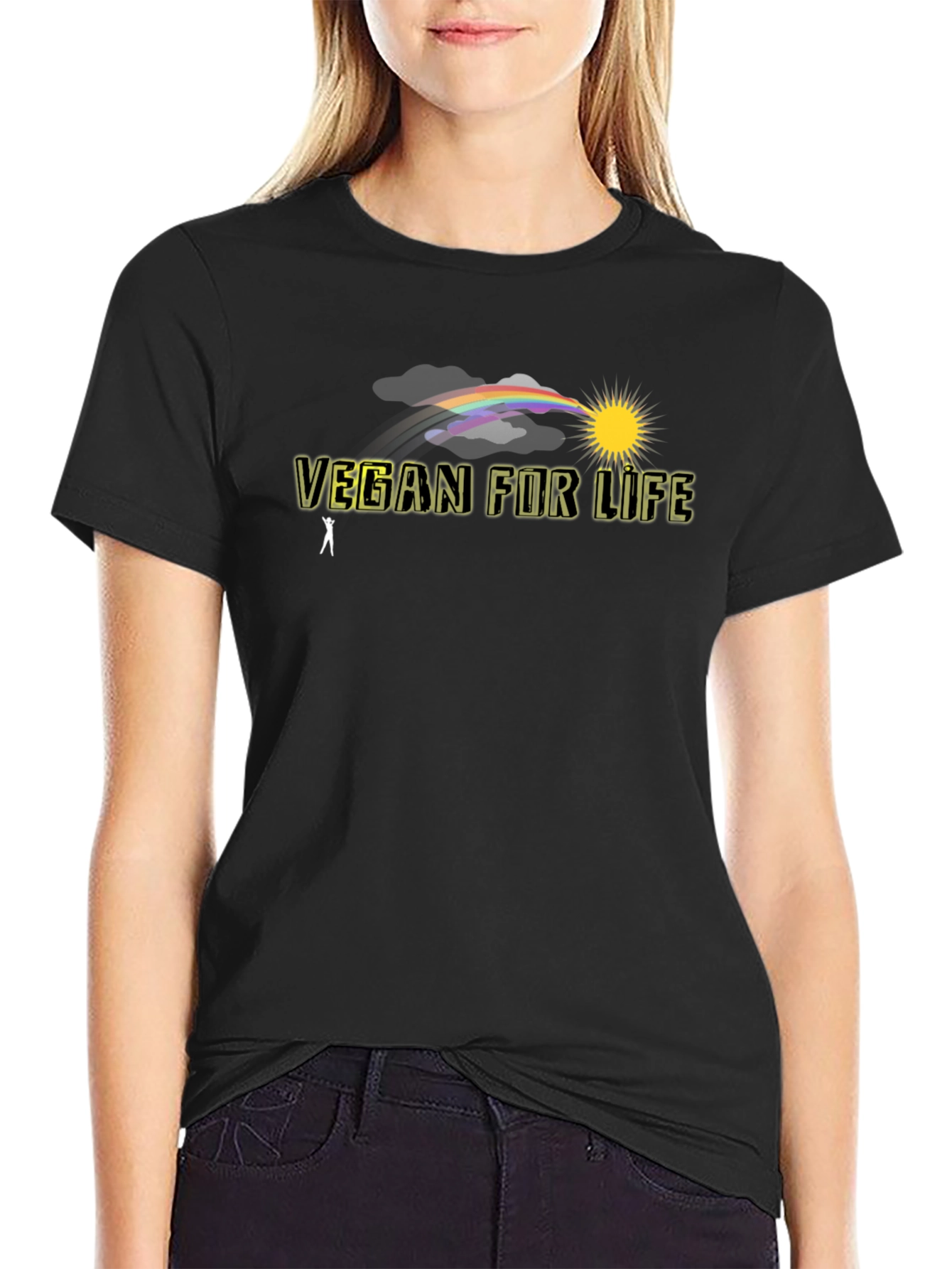 Vegan For Life Graphic Tee - Unisex Black T-Shirt