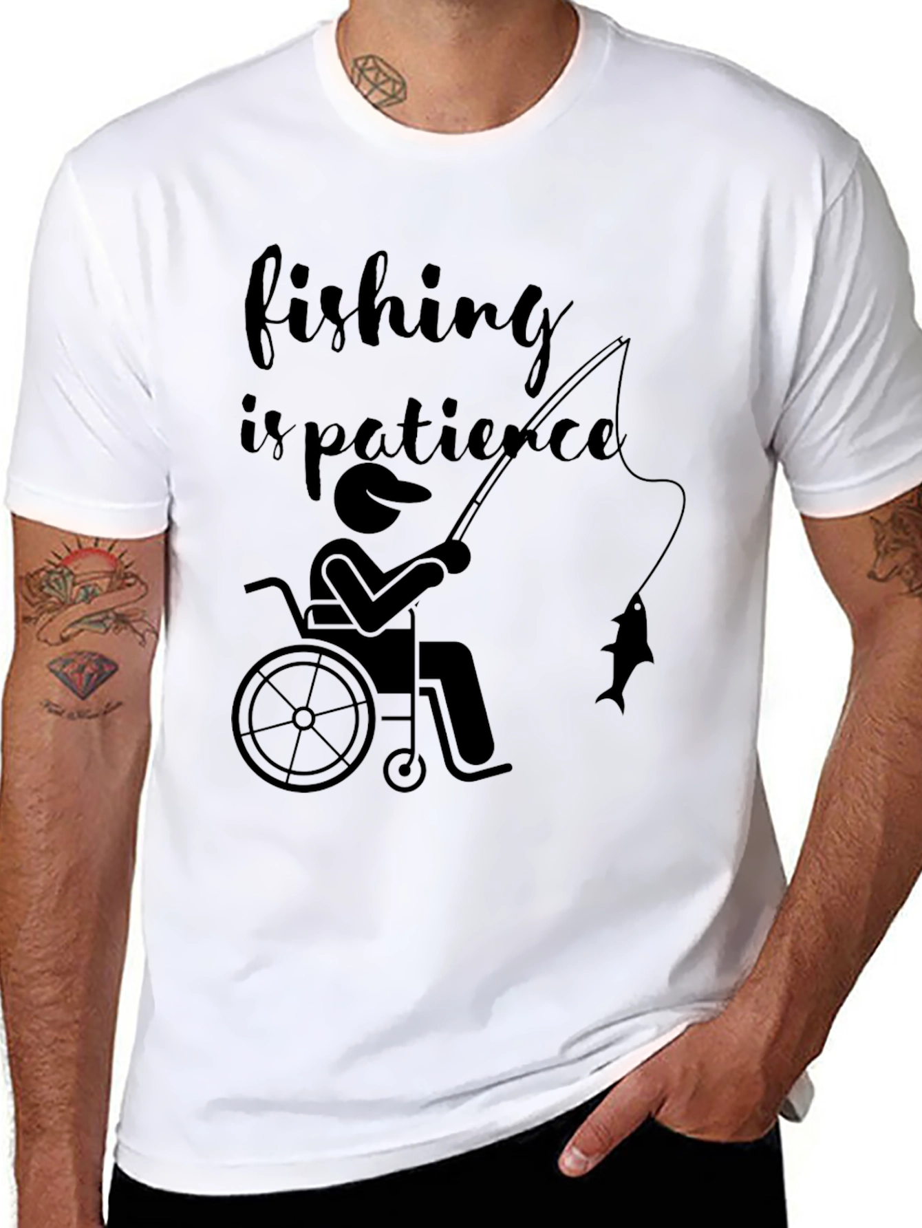 Fishing is Patience Tee - Accessible Angling Design
