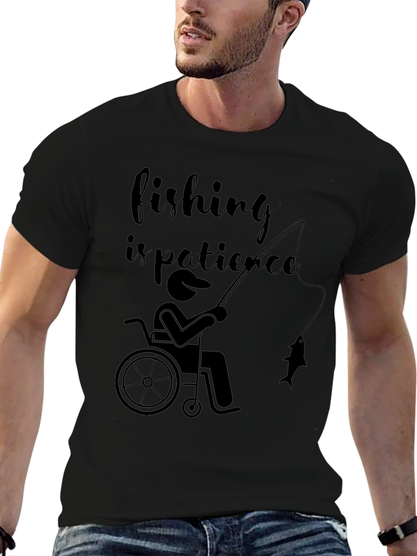 Fishing is Patience Tee - Accessible Angling Design