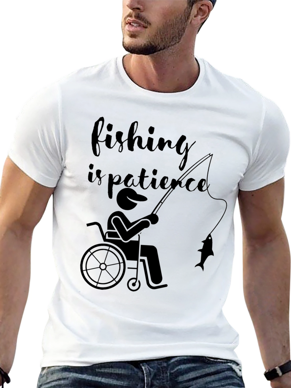 Fishing is Patience Tee - Accessible Angling Design
