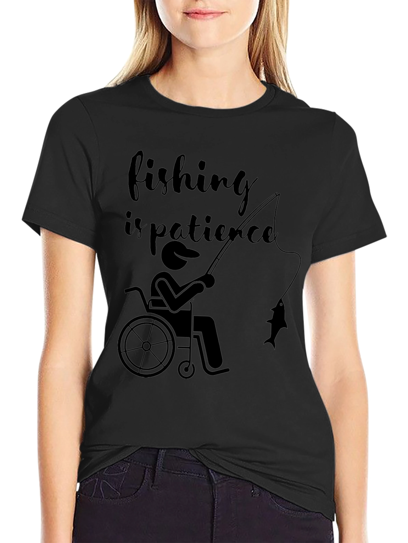 Fishing is Patience Tee - Accessible Angling Design