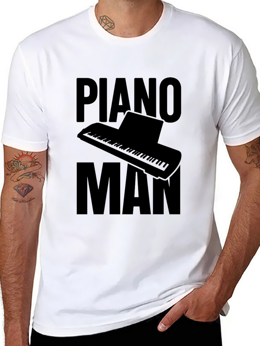 Piano Man Graphic Tee - Music Lovers T-Shirt