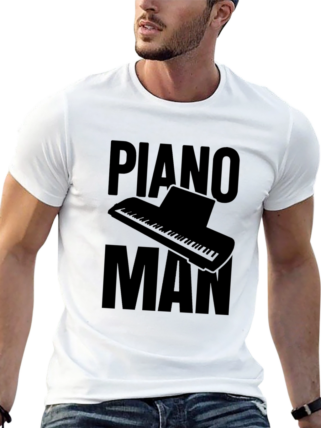 Piano Man Graphic Tee - Music Lovers T-Shirt