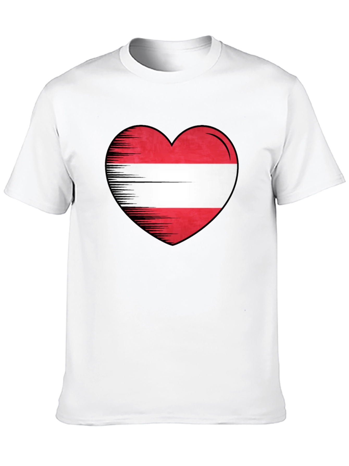 Austria Heart Flag Graphic Tee - Black