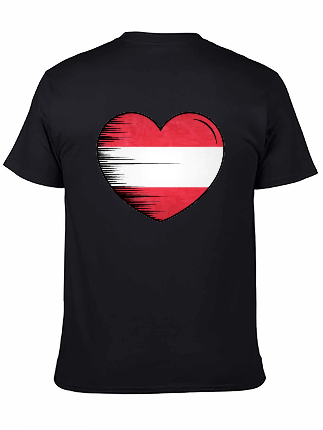 Austria Heart Flag Graphic Tee - Black