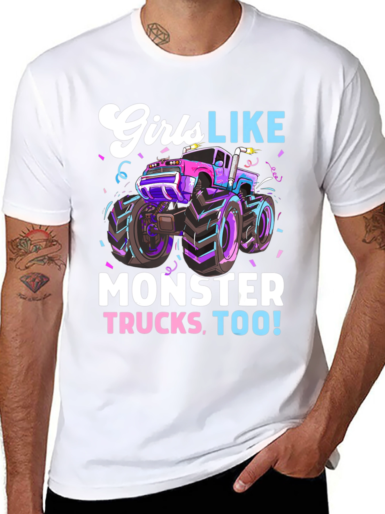 Girls Like Monster Trucks Tee - Cool Graphic Design