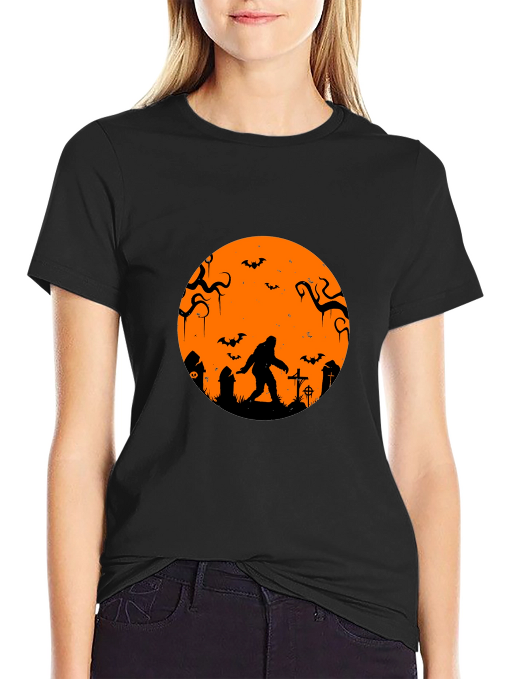 Halloween Bigfoot T-Shirt - Black Tee