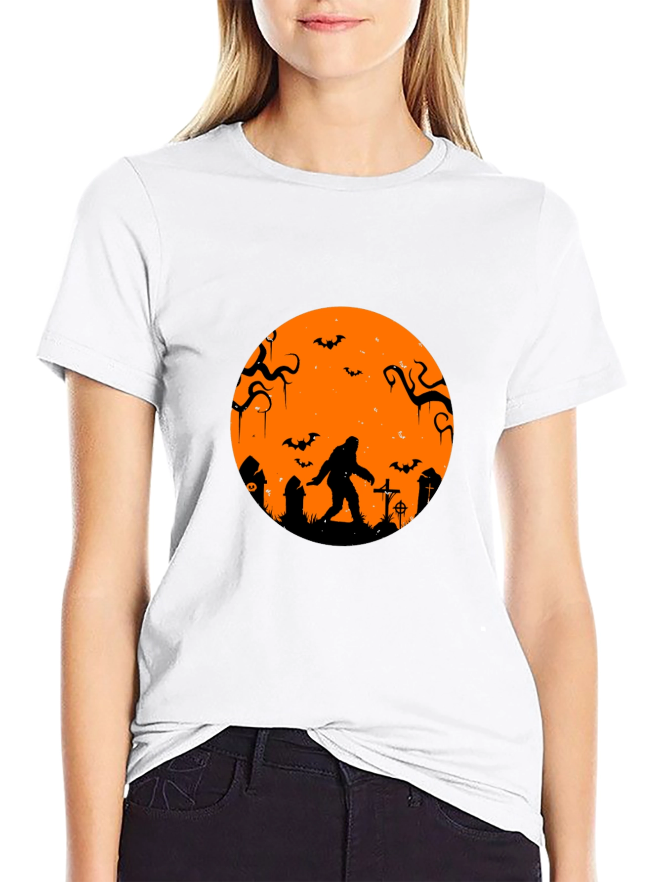 Halloween Bigfoot T-Shirt - Black Tee