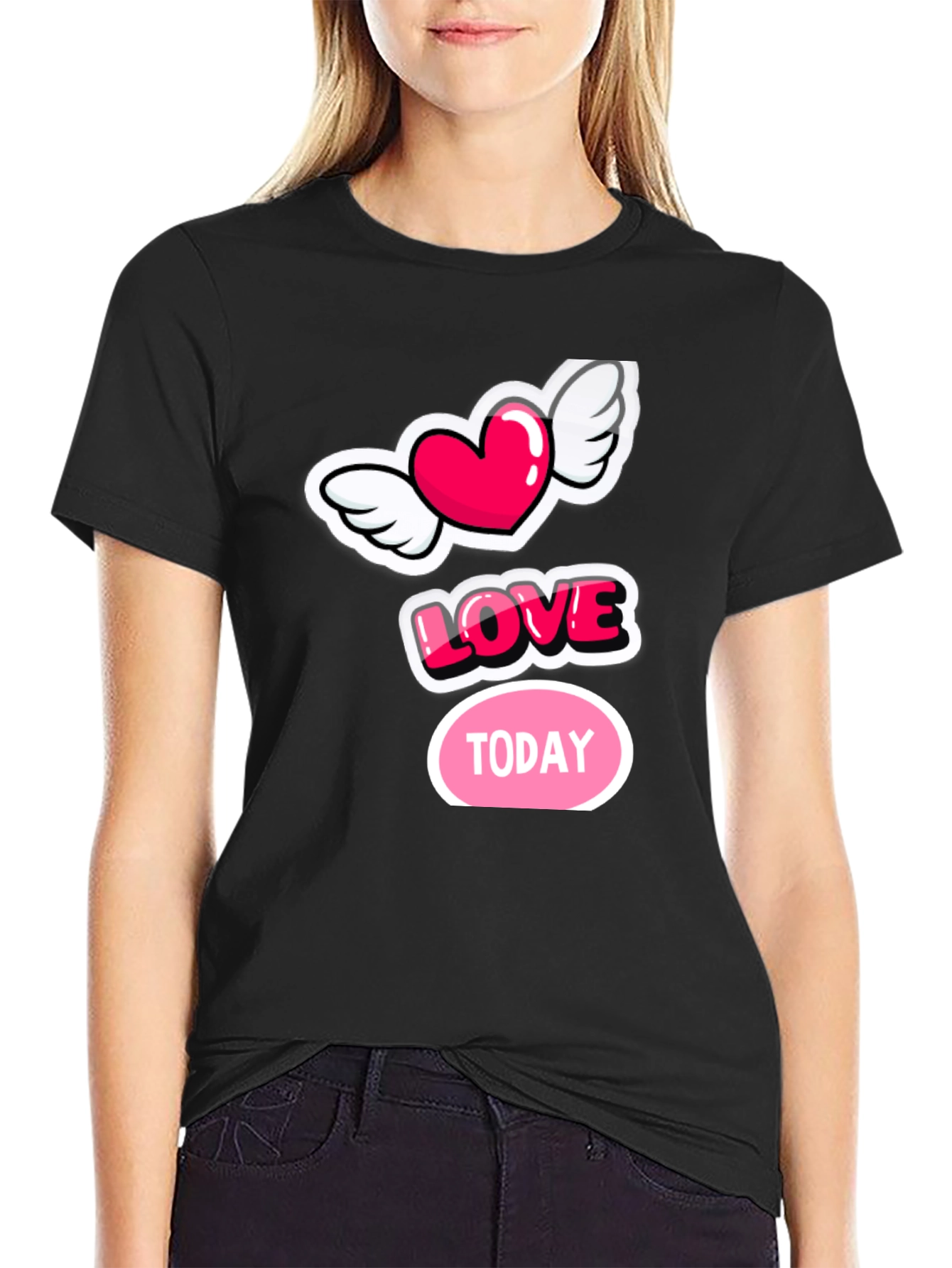 Love Today Graphic Tee - Stylish Black Cotton T-Shirt