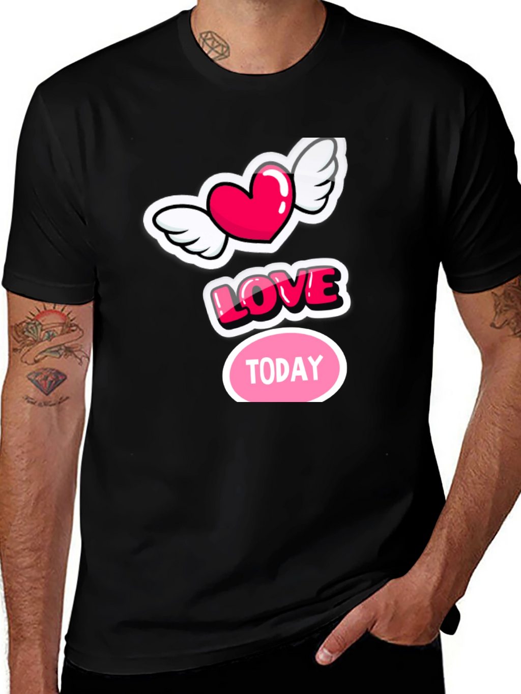 Love Today Graphic Tee - Stylish Black Cotton T-Shirt
