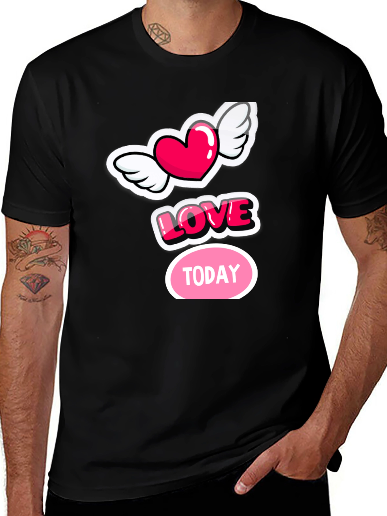 Love Today Graphic Tee - Stylish Black Cotton T-Shirt