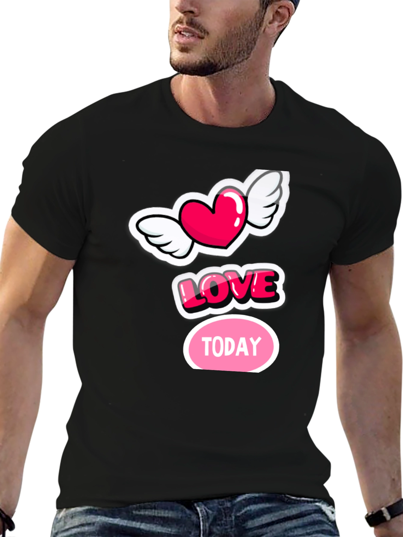 Love Today Graphic Tee - Stylish Black Cotton T-Shirt
