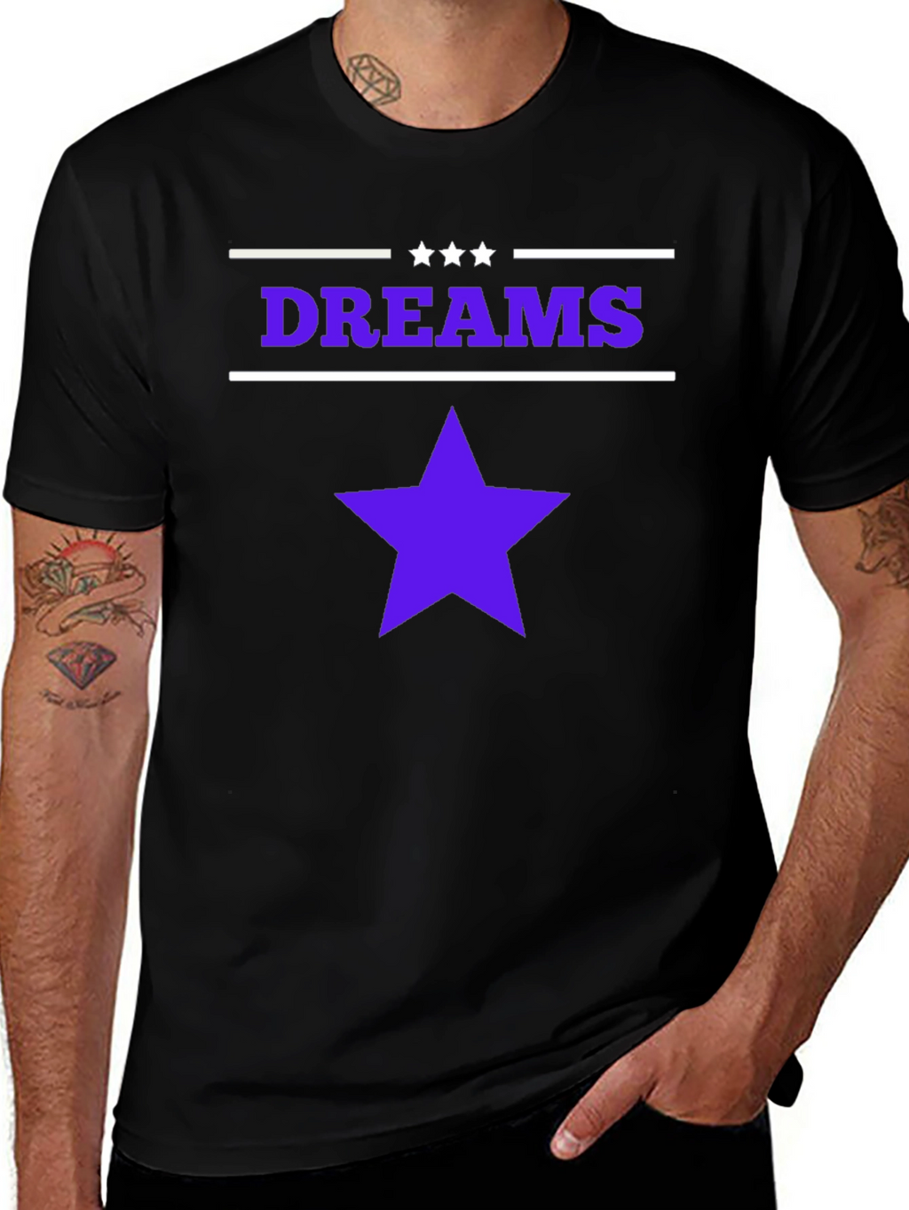 Dreams Star Graphic Black T-Shirt