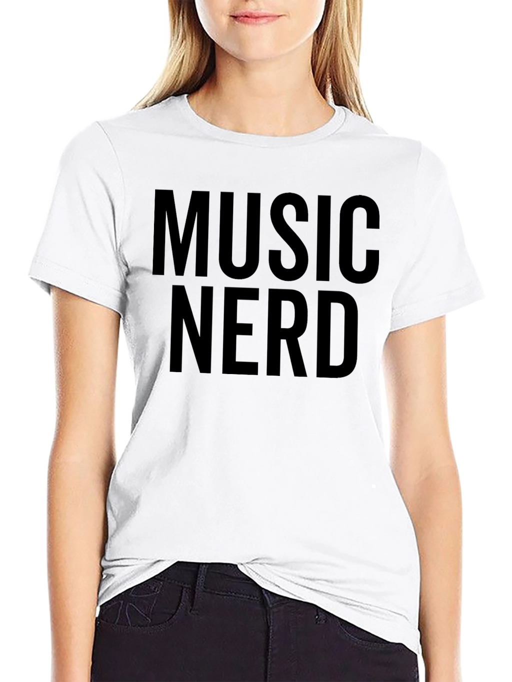 Music Nerd Graphic Tee - Black Cotton T-Shirt