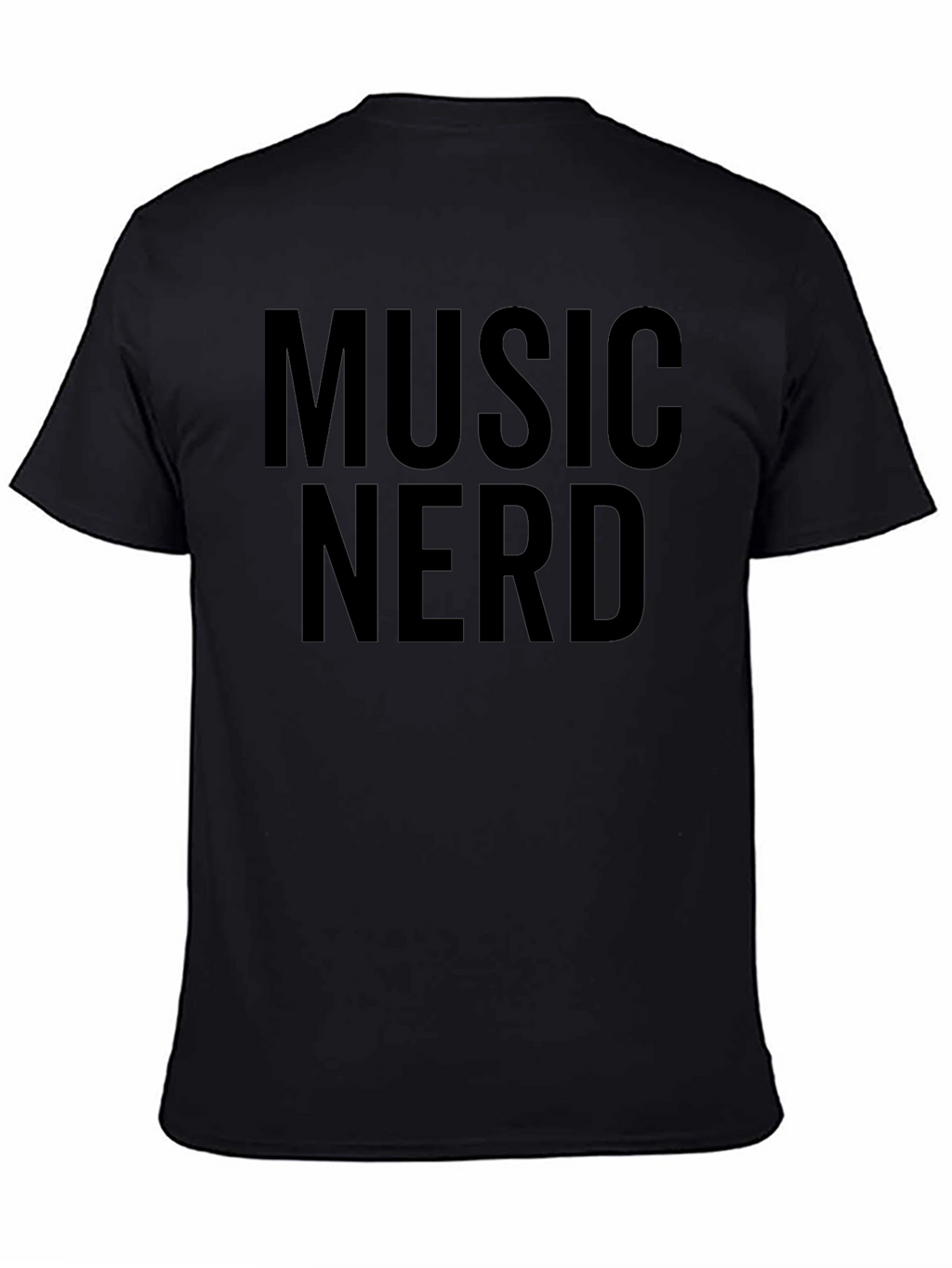 Music Nerd Graphic Tee - Black Cotton T-Shirt