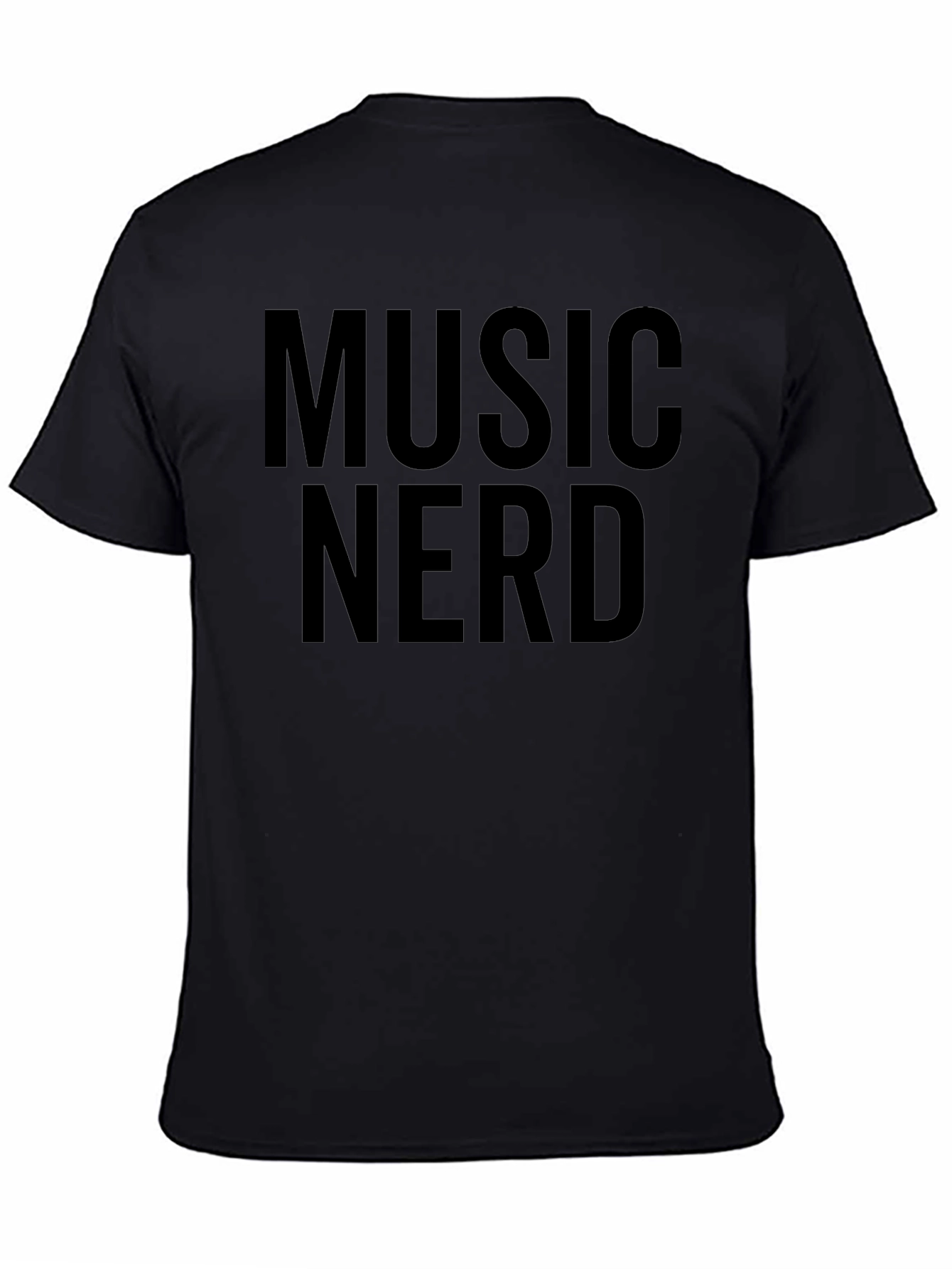 Music Nerd Graphic Tee - Black Cotton T-Shirt