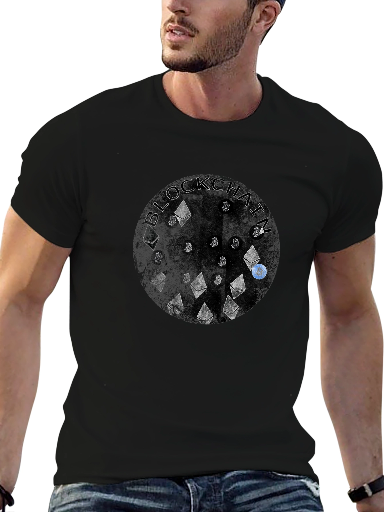Blockchain Crypto Graphic T-Shirt