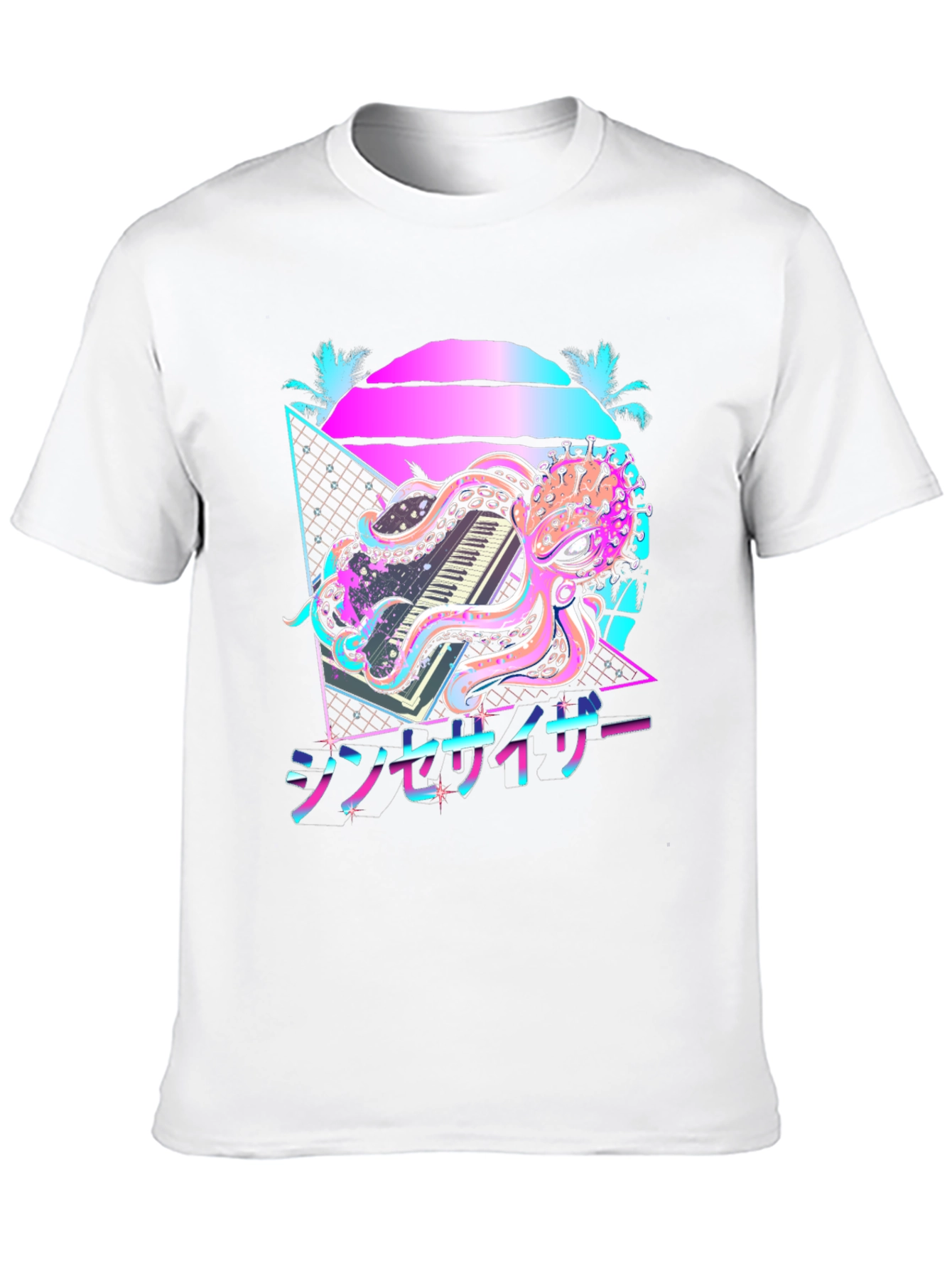 Retro Synthwave Octopus Graphic Tee