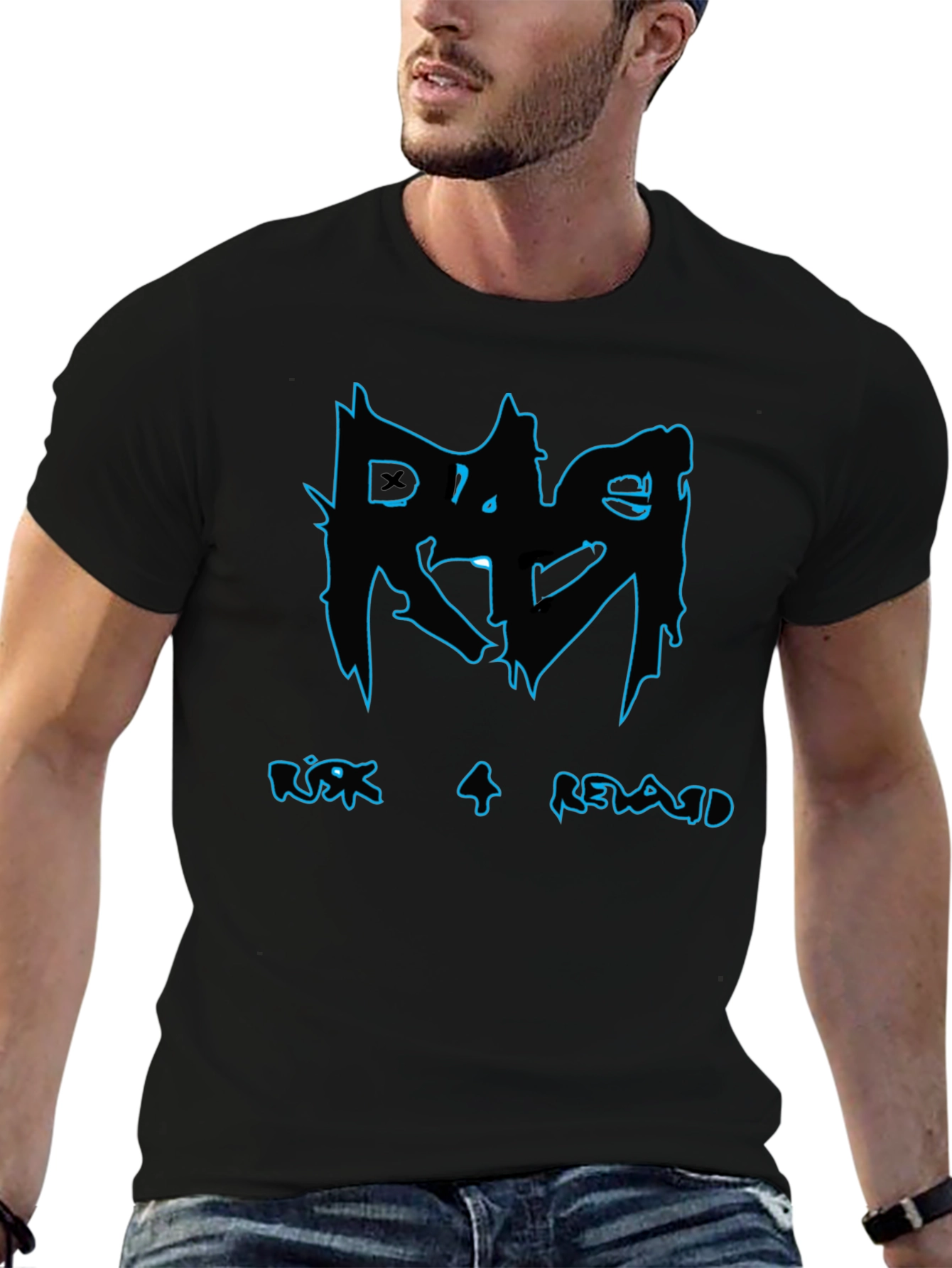 Risk 4 Reward Graphic Print Black T-Shirt
