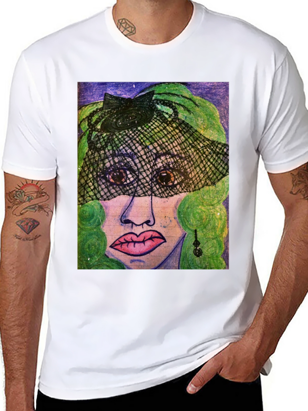 Artistic Woman Portrait Graphic Tee