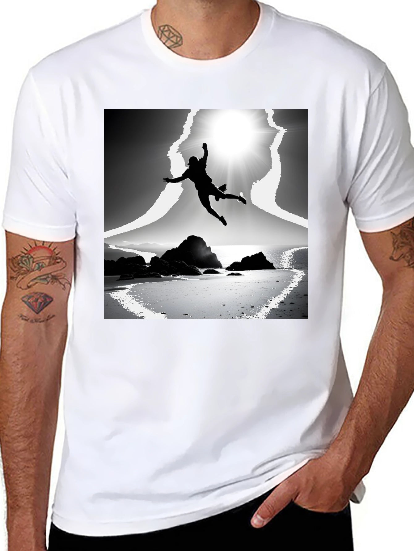 Stylish Black T-Shirt with Graphic Print