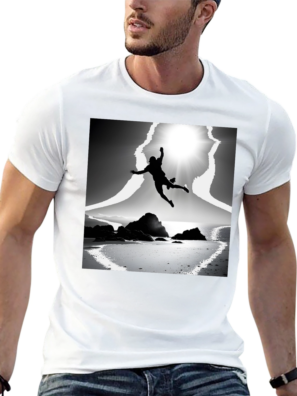 Stylish Black T-Shirt with Graphic Print