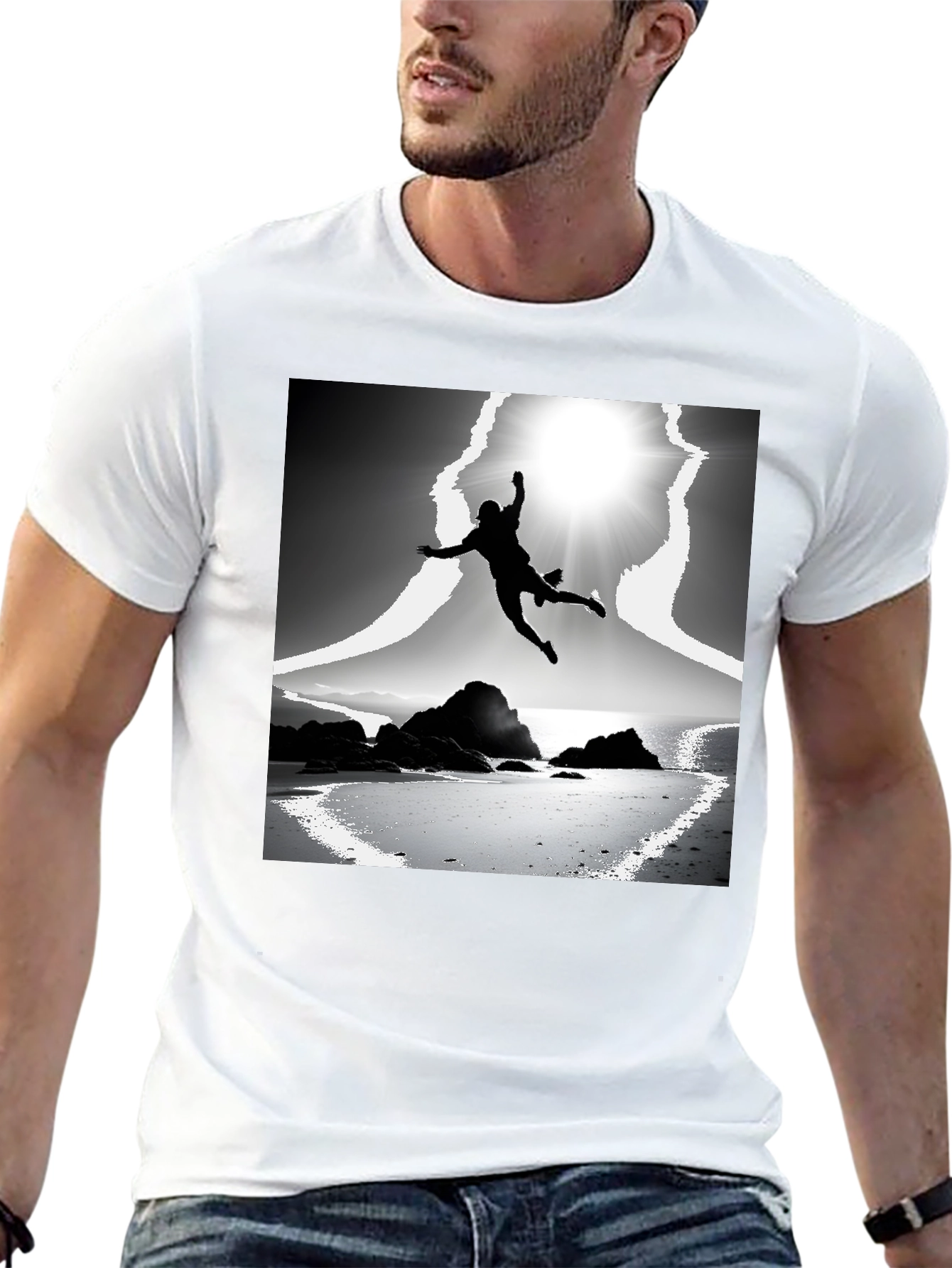 Stylish Black T-Shirt with Graphic Print