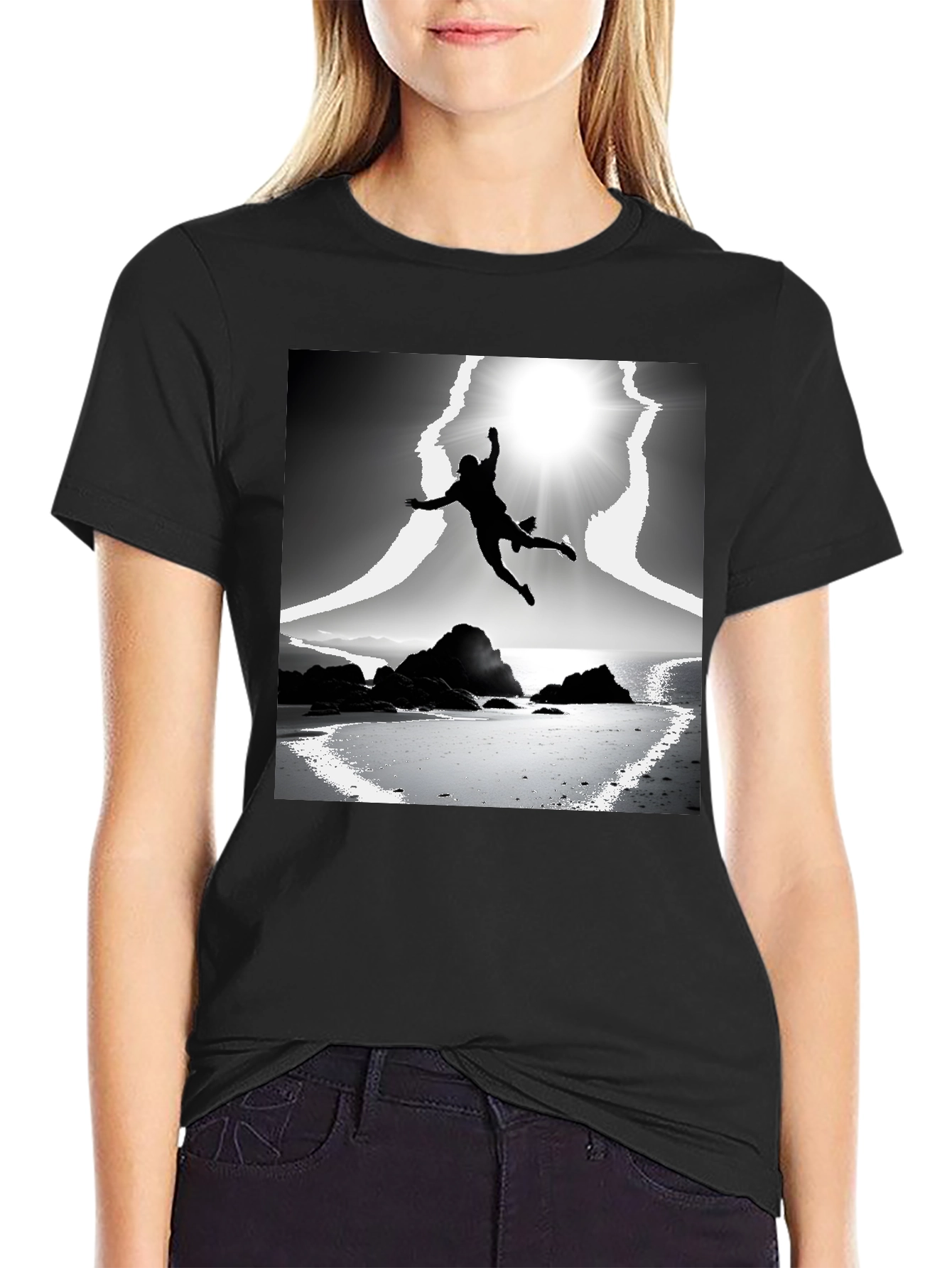 Stylish Black T-Shirt with Graphic Print
