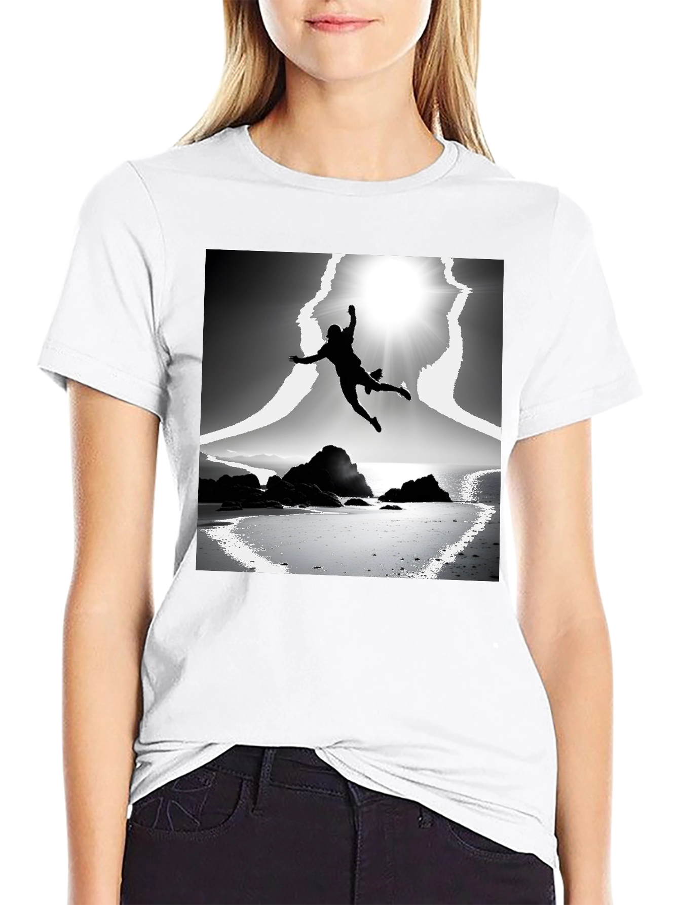 Stylish Black T-Shirt with Graphic Print