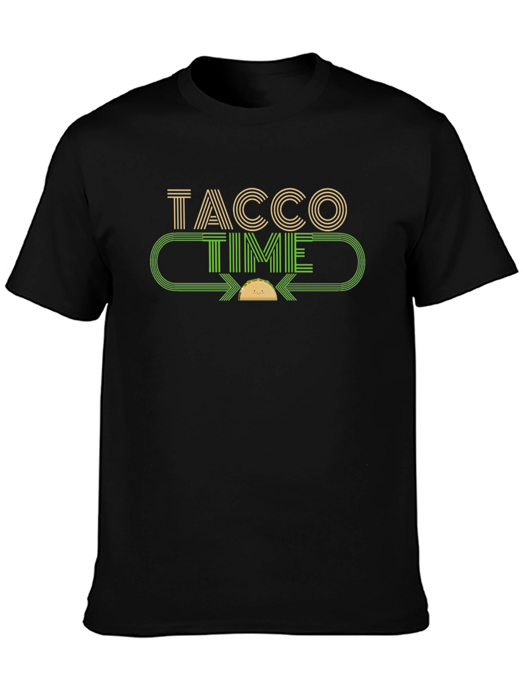 Tacco Time Black Graphic T-Shirt - Fun Foodie Tee