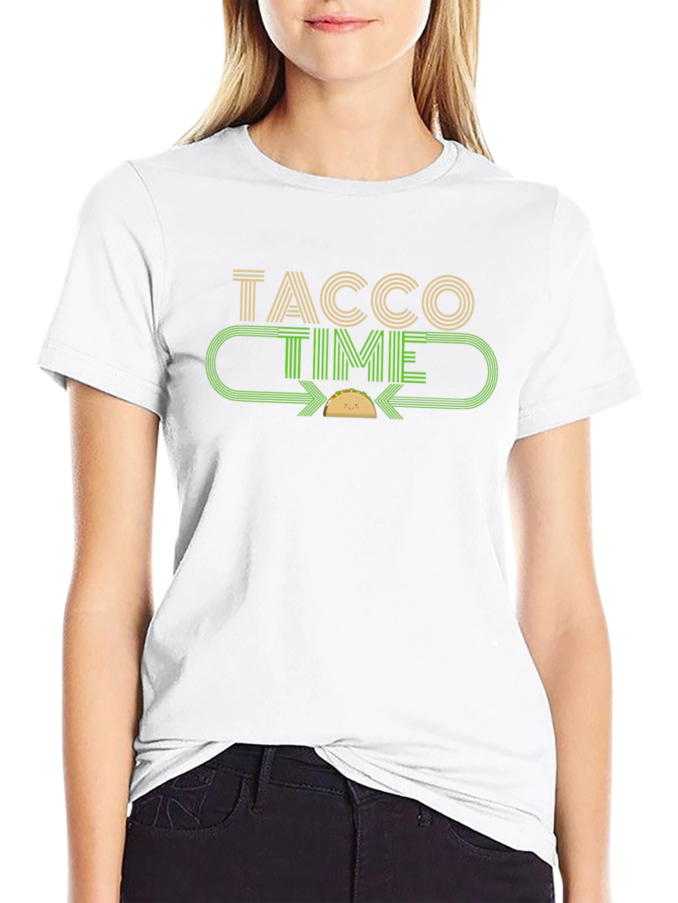 Tacco Time Black Graphic T-Shirt - Fun Foodie Tee