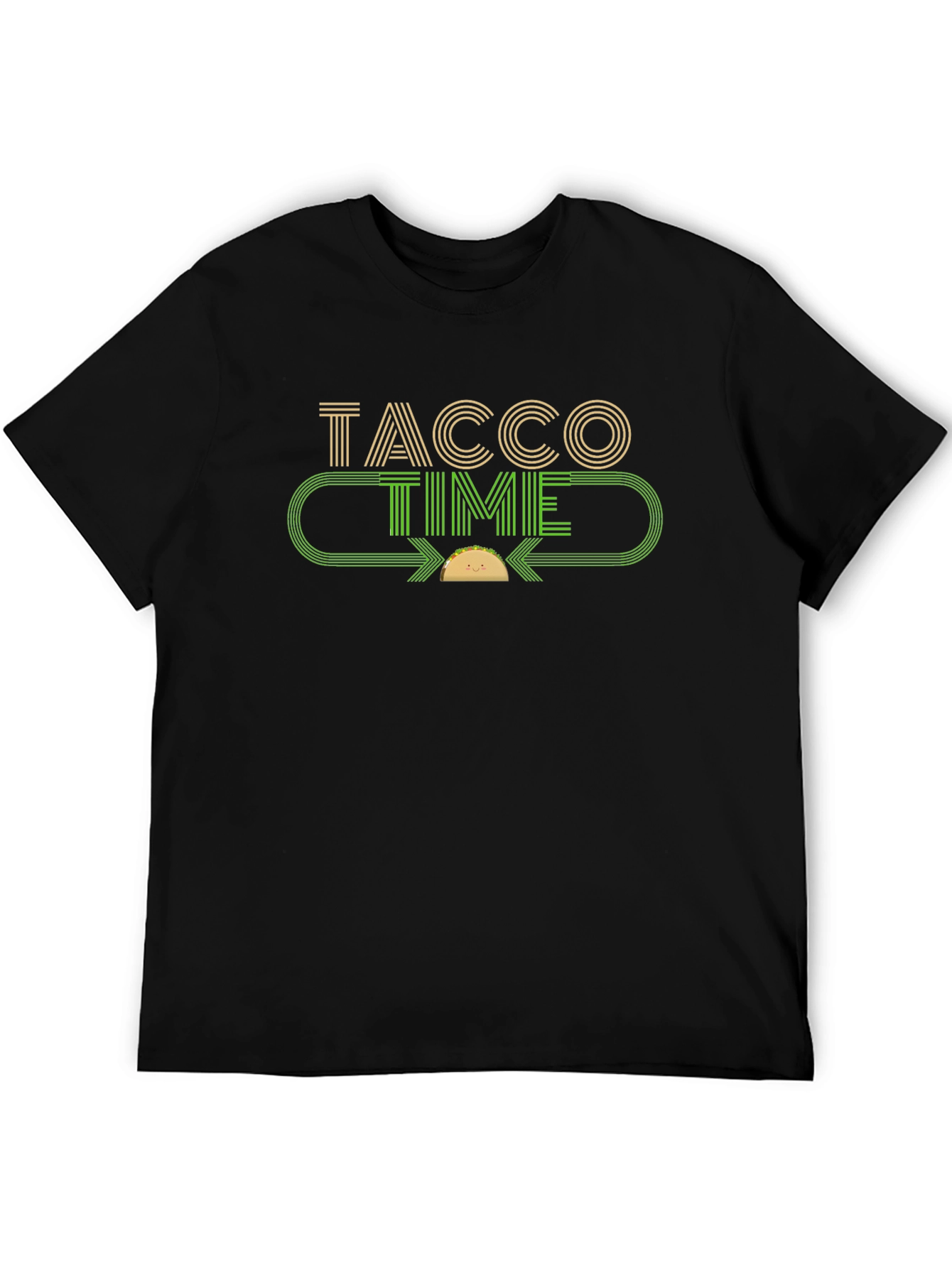 Tacco Time Black Graphic T-Shirt - Fun Foodie Tee