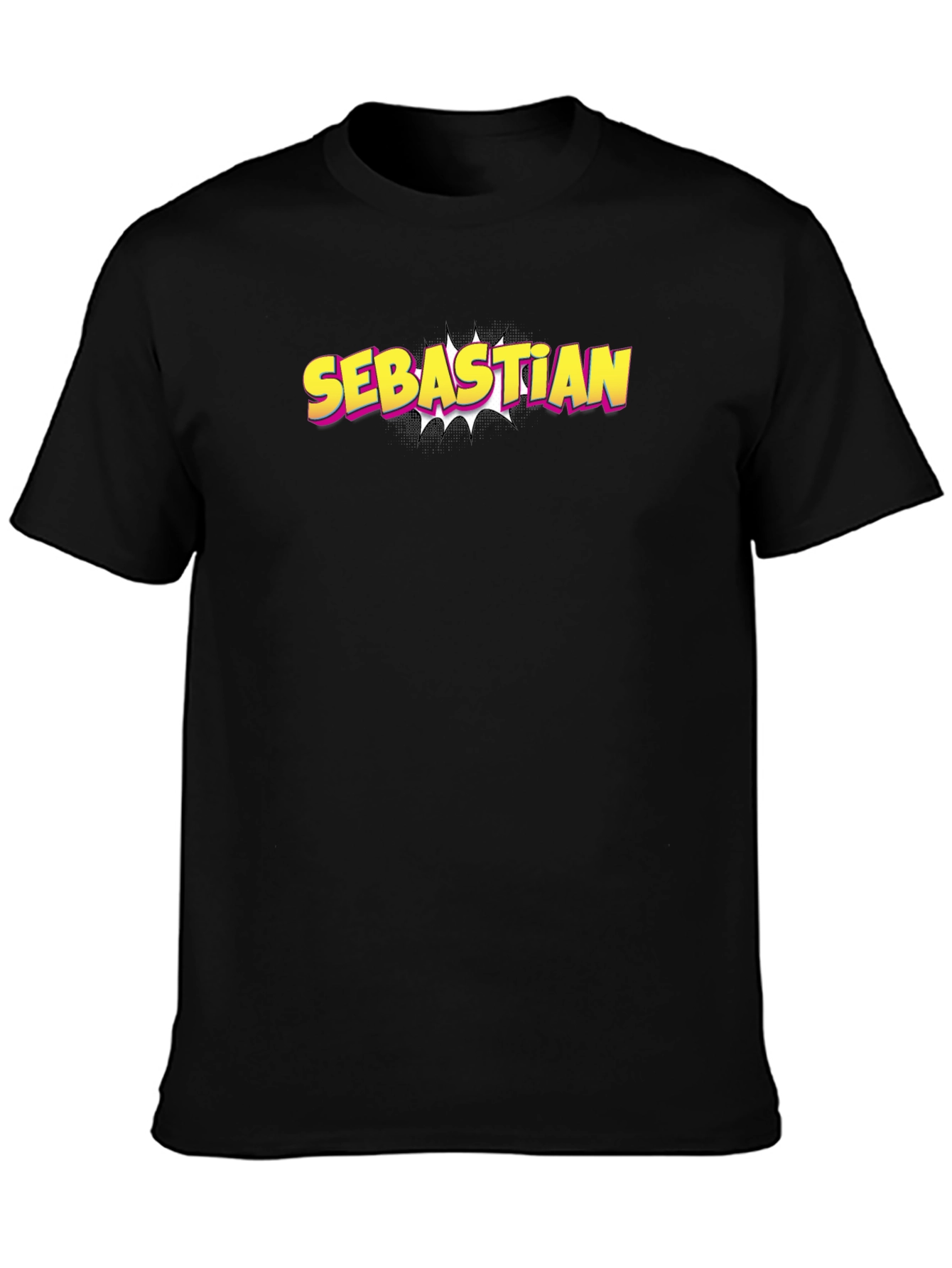 Sebastian Comic Style Black T-Shirt