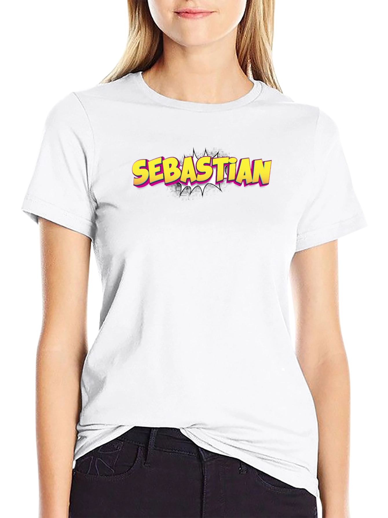 Sebastian Comic Style Black T-Shirt