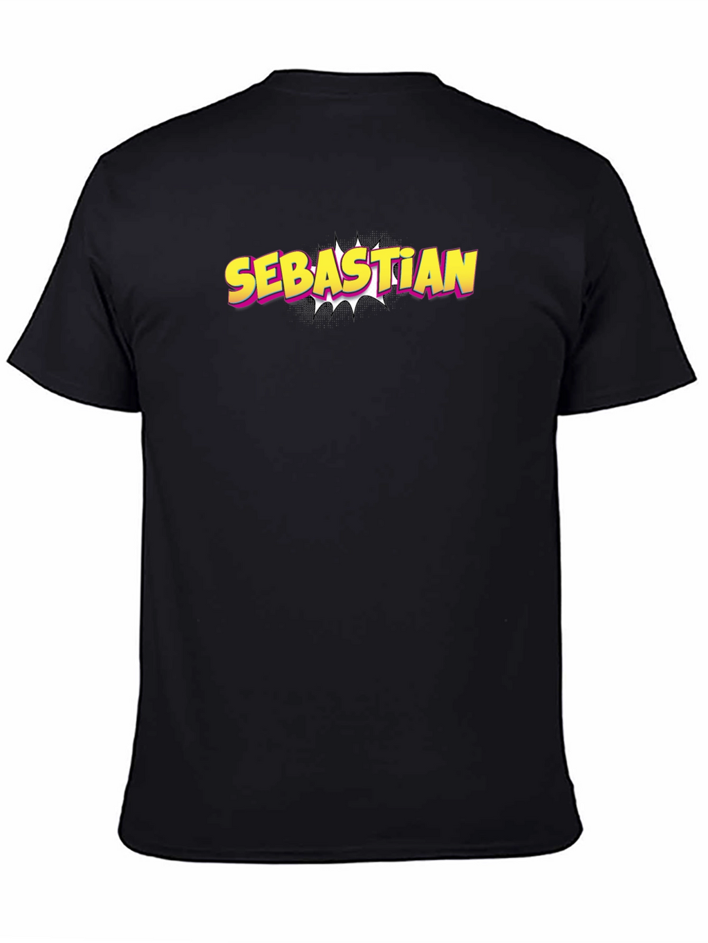 Sebastian Comic Style Black T-Shirt