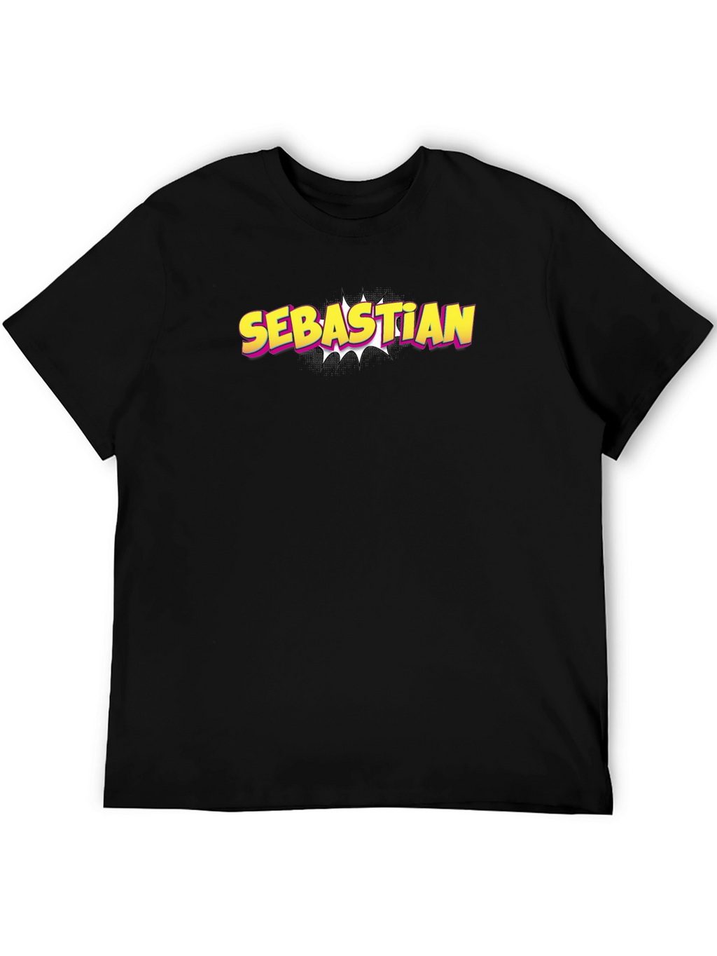 Sebastian Comic Style Black T-Shirt