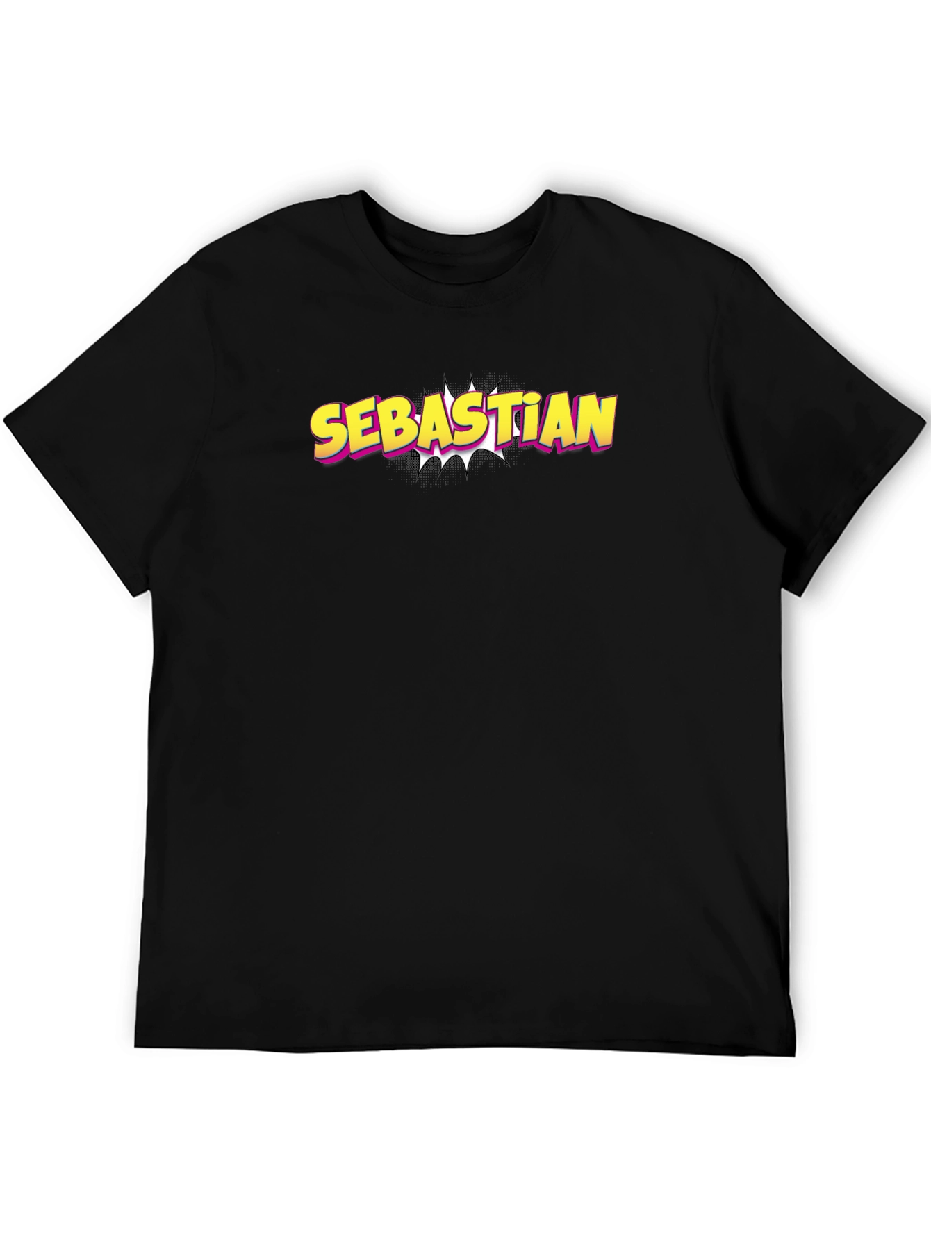 Sebastian Comic Style Black T-Shirt