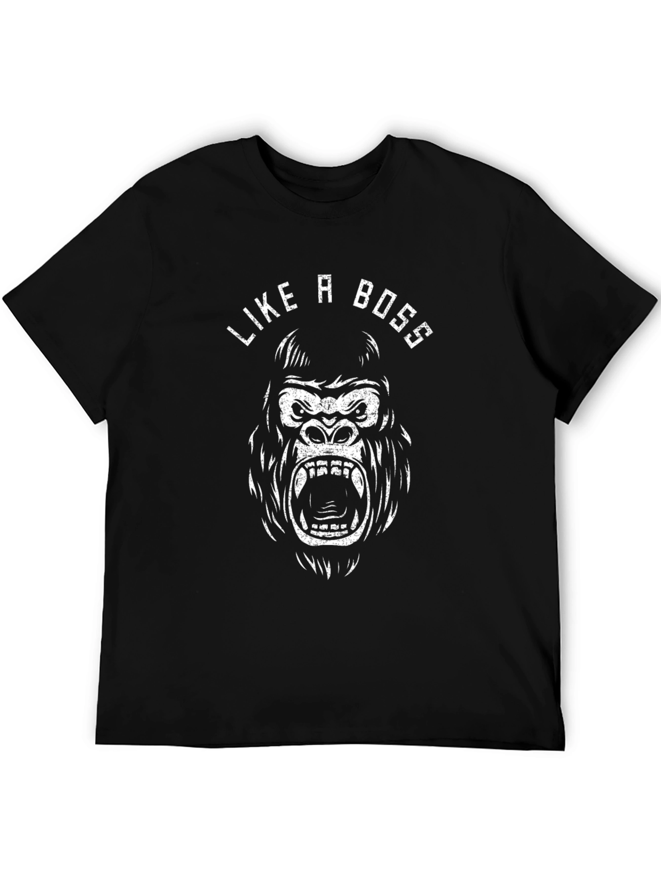 Like A Boss Gorilla Graphic Tee - Black